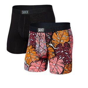 Saxx VIBE 2 pack Boxer Briefs Ultimate Comfort Tropical Wax & Black